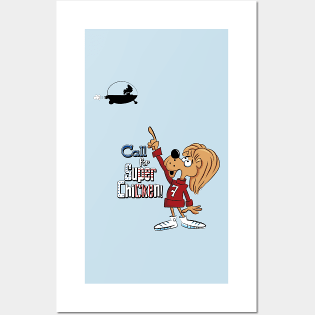 Super Chicken Fred pointing Wall Art by GraficBakeHouse